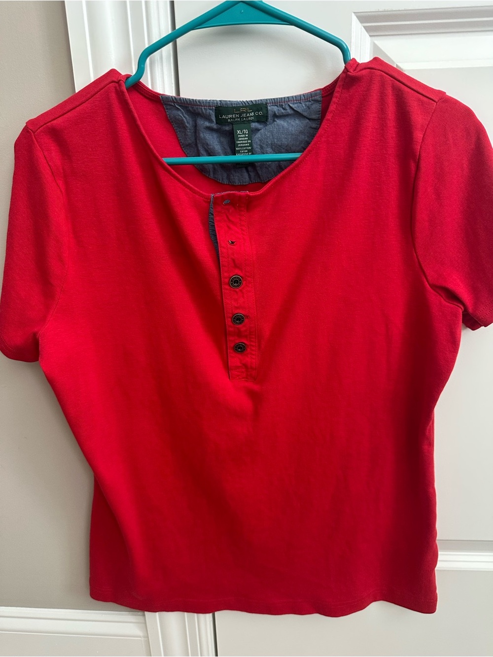 Ralph Lauren Red Short-Sleeve Henley Polo